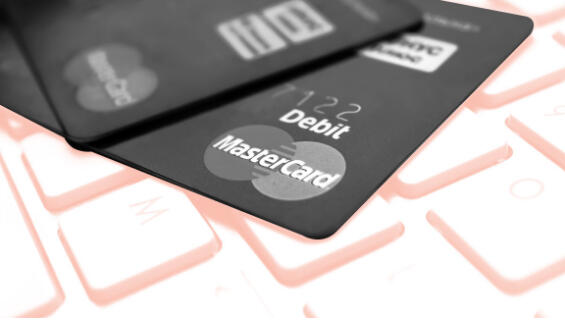 Photo of mastercard debit cards.