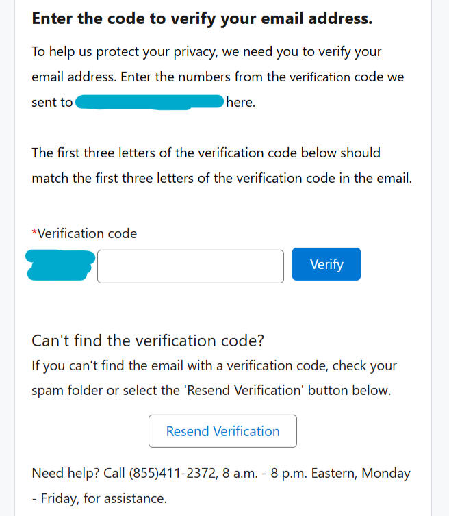 Screenshot of digital form. "Already submitted a complaint or created your account?" link, and then form with room for name, email, phone number, and password, with a button "sign up and verify email address".