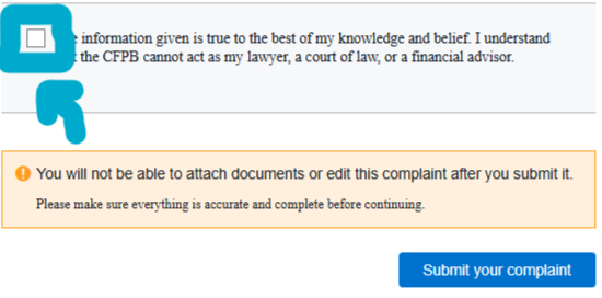 Screenshot of a check box circled in blue.